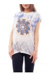 PRINTED T-SHIRT C4009 BLUE