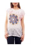 PRINTED T-SHIRT C4009 CORAL