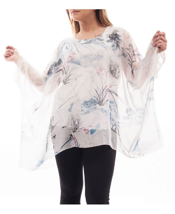GRANDE TAILLE TUNIQUE VOILAGE IMPRIMEE GT1016