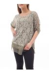 GRANDE TAILLE TUNIQUE DENTELLE SUPERPOSITION GT1015 VERT MILITAIRE