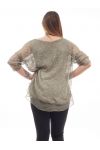 GRANDE TAILLE TUNIQUE DENTELLE SUPERPOSITION GT1015 VERT MILITAIRE