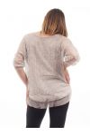GRANDE TAILLE TUNIQUE DENTELLE SUPERPOSITION GT1015 TAUPE