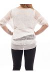GRANDE TAILLE TUNIQUE DENTELLE SUPERPOSITION GT1015 BLANC
