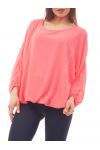 BLOUSE VOILAGE DOUBLEE S9035 CORAIL
