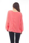 BLOUSE VOILAGE DOUBLEE S9035 CORAIL