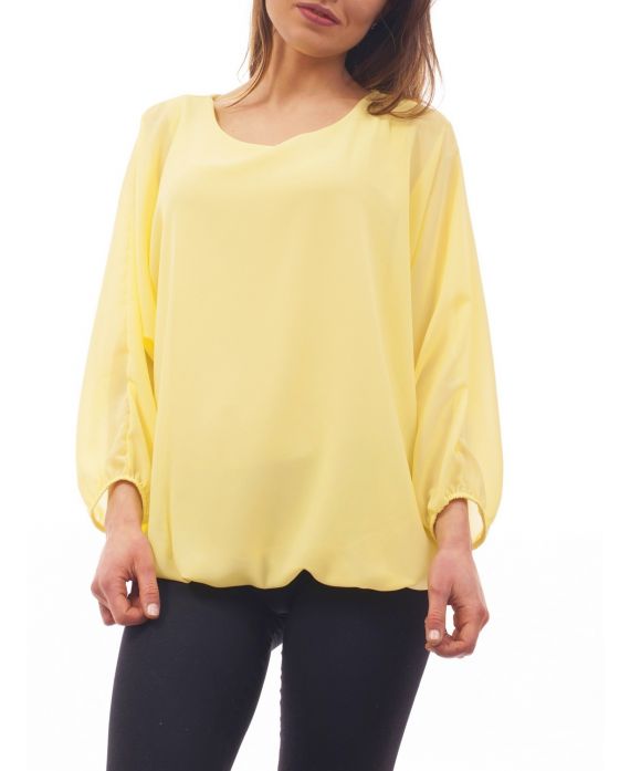 BLOUSE VOILAGE DOUBLEE S9035 JAUNE