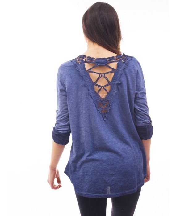 T-SHIRT LACE MARINE S7040