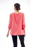 BLOUSE ENCOLURE PERLES C4001 CORAIL