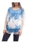 TUNIQUE AJOUREE + CEINTURE S9073 BLEU