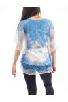 TUNIQUE AJOUREE + CEINTURE S9073 BLEU