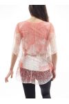 TUNIQUE AJOUREE + CEINTURE S9073 CORAIL