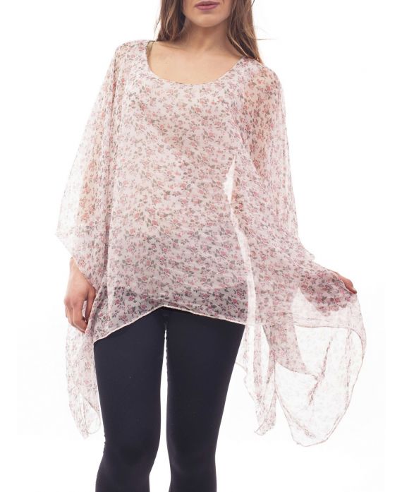 PRINTED TUNIC S9077 ROSE