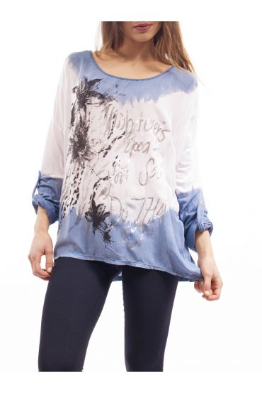 T-SHIRT EFFECT DELAVE PRINTS S9072 BLAUW