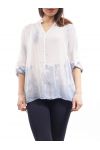 BLUSA con EFECTO TIE-DYE de ENCAJE S9068 AZUL