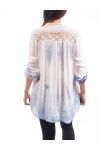 BLUSA con EFECTO TIE-DYE de ENCAJE S9068 AZUL