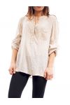 TUNIQUE SEQUIN IMPRIME LEOPARD S9100 BEIGE