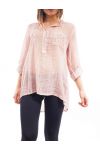 TUNICA EMPIECEMENT PIZZO S9101 ROSA