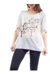 T-SHIRT TREE PAILLETTES S9096 BLEU