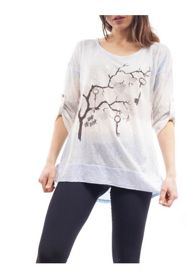 T-SHIRT de ÁRBOL de BRILLO S9096 AZUL