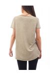 T-SHIRT BRODERIE TETE DE MORT S9066 VERT MILITAIRE