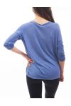 T-SHIRT DETAILS ARGENTE S9093 BLEU