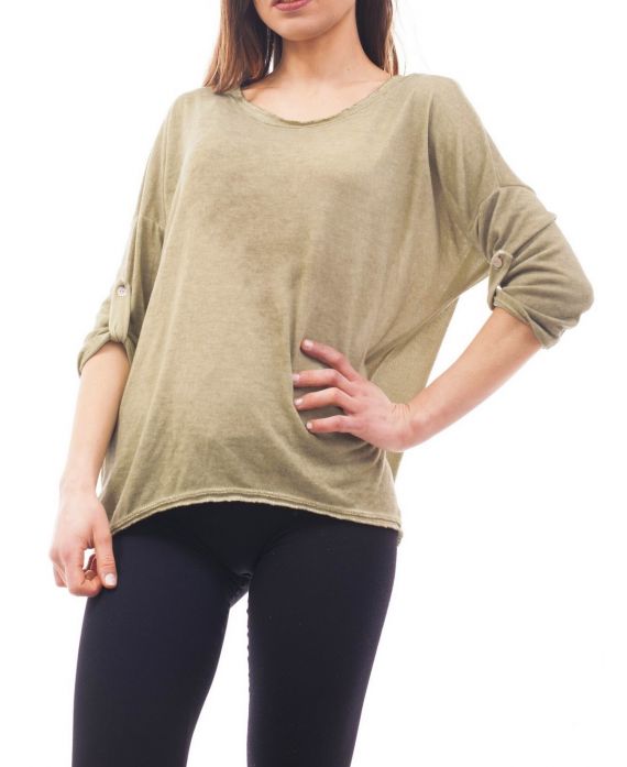 T-SHIRT DETAILS ARGENTE S9093 MILITAIRE GROEN
