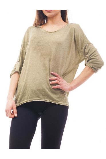 T-SHIRT DETAILS ARGENTE S9093 MILITAIRE GROEN