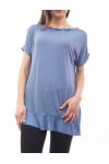T-SHIRT SHOULDERS PAILLETTES S9071 BLUE
