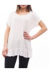 T-SHIRT met SCHOUDER PAILLETTEN S9071 WIT