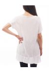 T-SHIRT met SCHOUDER PAILLETTEN S9071 WIT