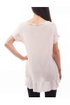 T-SHIRT SHOULDERS PAILLETTES S9071 ROSE