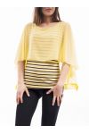 T-SHIRT BI-MATIERE S9109 JAUNE