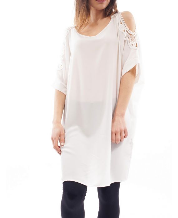 BARE SHOULDERS TUNIC S9113 WHITE