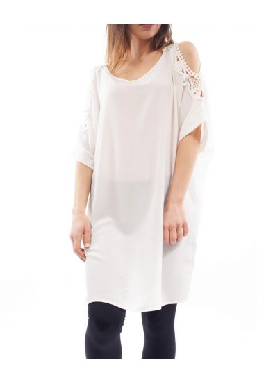 TUNIEK SCHOUDERS DENUDEES S9113 WIT
