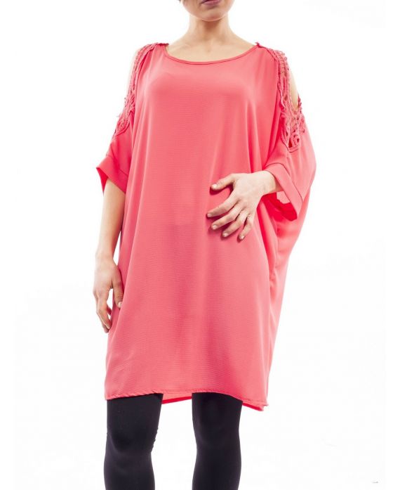 BARE SHOULDERS TUNIC S9113 CORAL