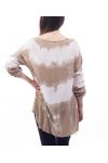 T-SHIRT TIE-DYE PRINTS S9117 TAUPE