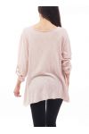 T-SHIRT CŒUR PAILLETTES S9119 ROSE