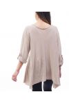 T-SHIRT CŒUR PAILLETTES S9119 BEIGE