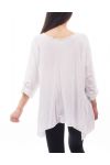 T-SHIRT CŒUR PAILLETTES S9119 BLANC