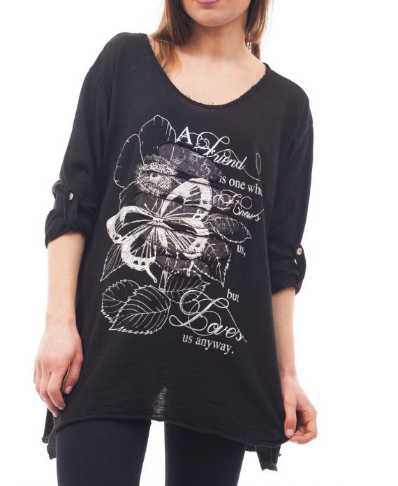 T-SHIRT DESTROY S9118 BLACK