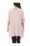 T-SHIRT EFFET DESTROY S9118 ROSE