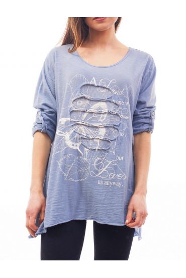 T-SHIRT DESTROY S9118 BLUE