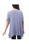 T-SHIRT EFFET DESTROY S9118 BLEU