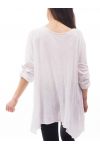T-SHIRT EFFET DESTROY S9118 BLANC