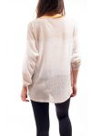 T-SHIRT de la MEZCLA de CRUDO de la PLUMA de S9114 BEIGE