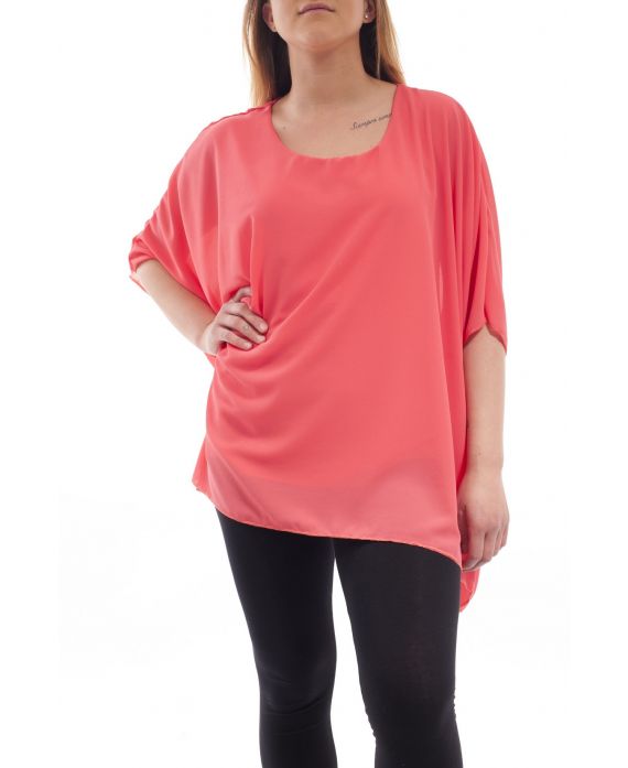 PLUS SIZE TUNIC GT1070 CORAL