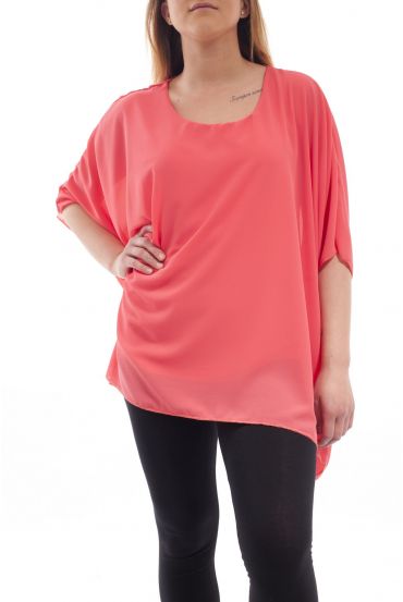 PLUS SIZE TUNIC GT1070 CORAL
