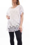 GRANDE TAILLE TUNIQUE DENTELLE PAILLETEE GT1073 BLANC