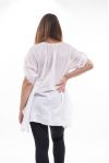 GRANDE TAILLE TUNIQUE DENTELLE PAILLETEE GT1073 BLANC
