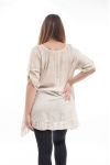 GRANDE TAILLE TUNIC LACE PAILLETTES GT1073 BEIGE